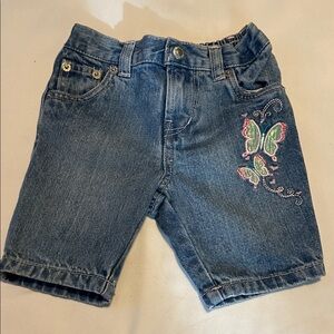 Levi's Blue Denim Shorts with Butterfly Embroidery
